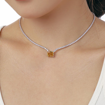 [OAK JURI]4.0 Carat Elegant Radiant Cut Necklace