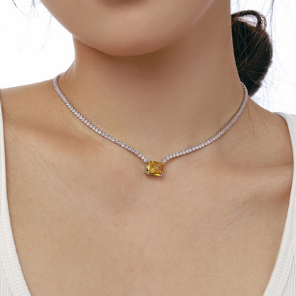 [OAK JURI]4.0 Carat Elegant Radiant Cut Necklace