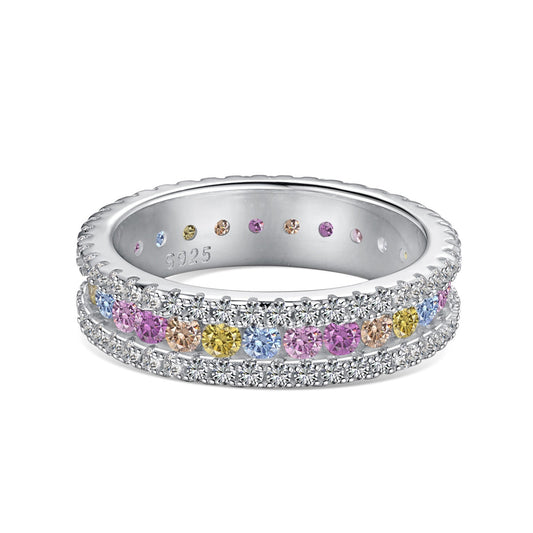 [OAK JURI]Delicate Colorful Round Cut Daily Ring