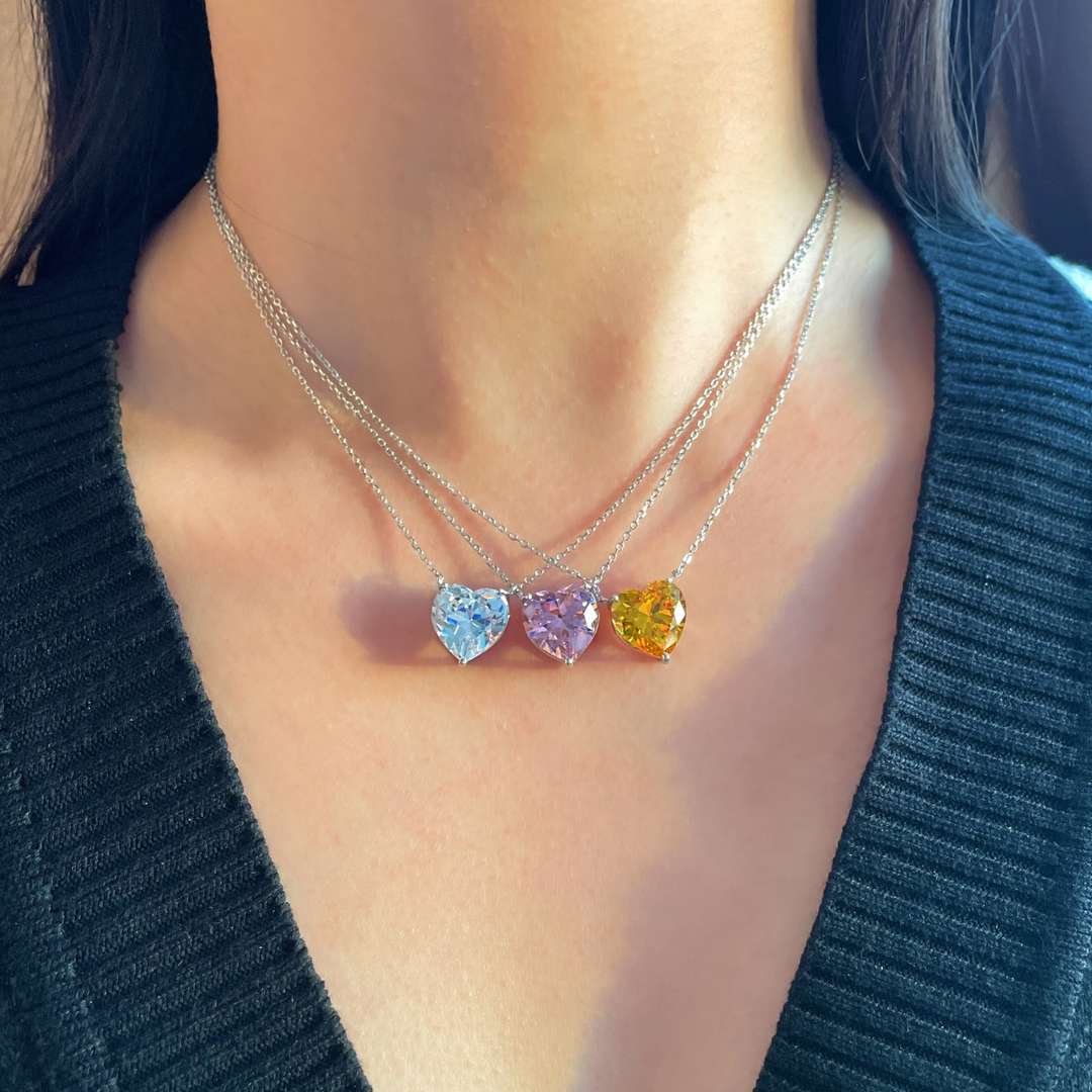 [OAK JURI]6.0 carat Radiant Heart Shape Necklace