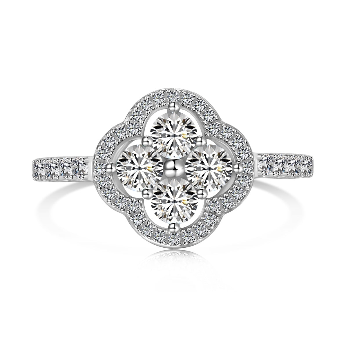 [OAK JURI]Four Leaf Clover Flower Design Ring