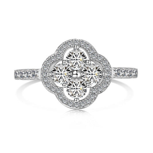 [OAK JURI]Four Leaf Clover Flower Design Ring