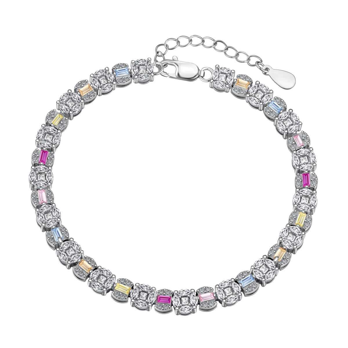 [OAK JURI]Dazzling Radiant Multi Cut Daily Bracelet