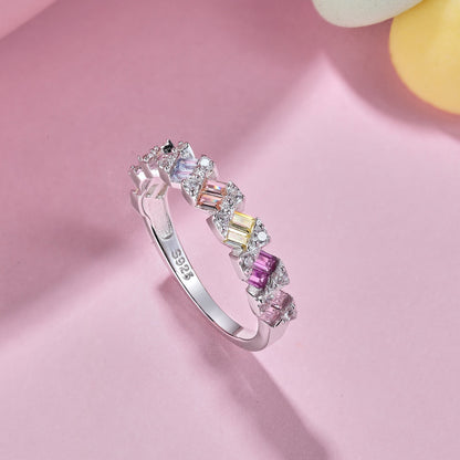 [OAK JURI]Delicate Vibrant Emerald Cut Daily Ring
