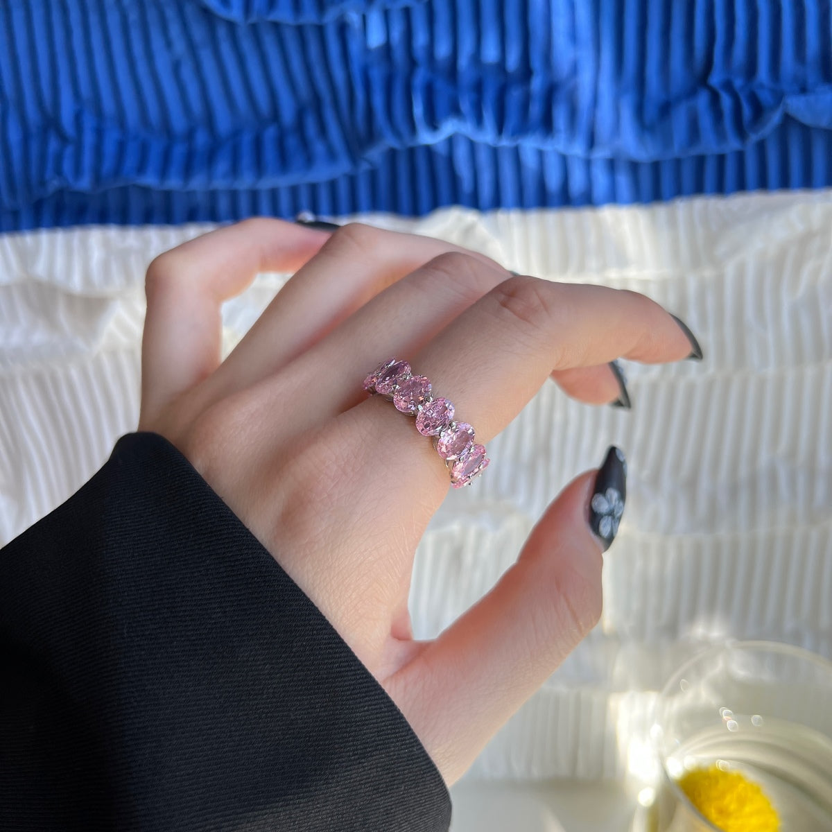 [OAK JURI]Dainty Elongated Cushion Cut Tennis Ring