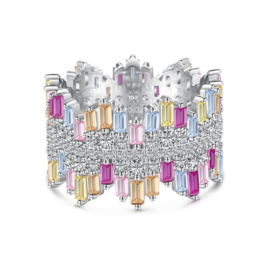 [OAK JURI]Luxurious Colorful Radiant Cut Daily Ring