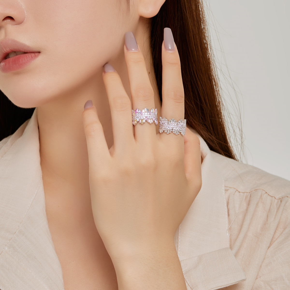 [OAK JURI]Luxurious Colorful Radiant Cut Daily Ring