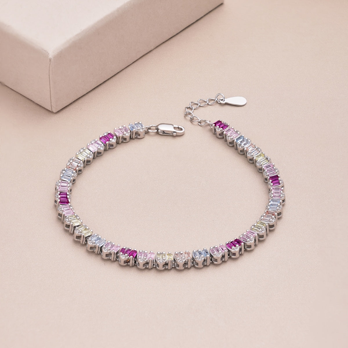 [OAK JURI]Delicate Colorful Emerald Cut Party Bracelet