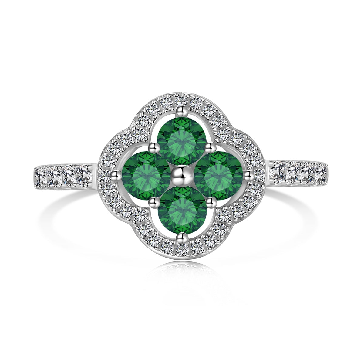 [OAK JURI]Four Leaf Clover Flower Design Ring