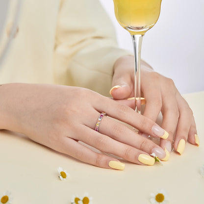 [OAK JURI]Dazzling Lustrous Round Cut Tennis Ring