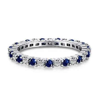 [OAK JURI]Exquisite Colorful Round Cut Tennis Ring