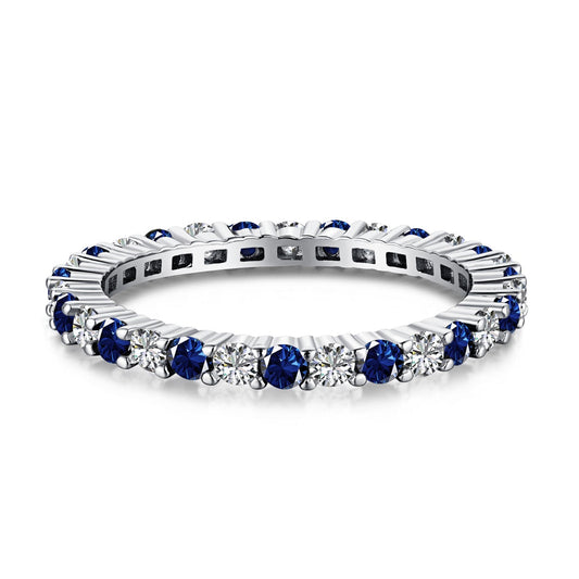 [OAK JURI]Exquisite Colorful Round Cut Tennis Ring