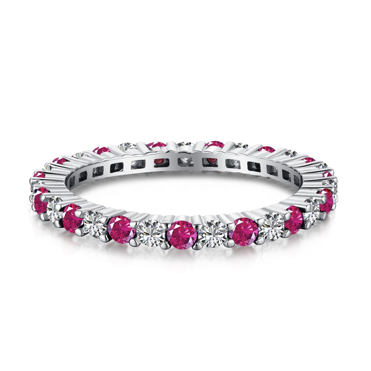 [OAK JURI]Exquisite Colorful Round Cut Tennis Ring