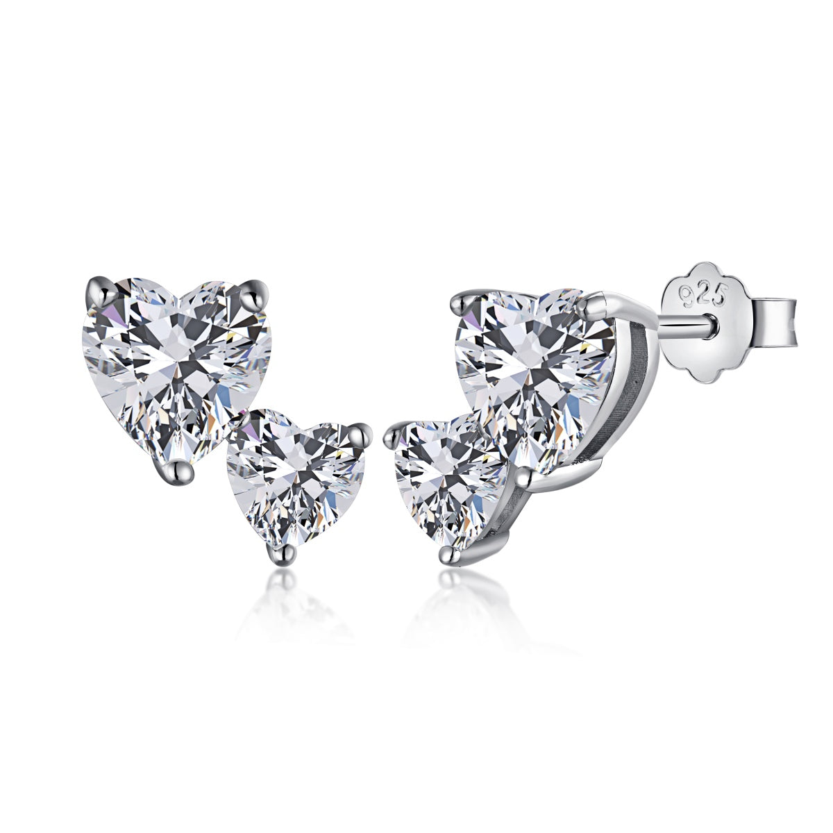 [OAK JURI]Double Heart-Shape Classic Princess Style Earrings