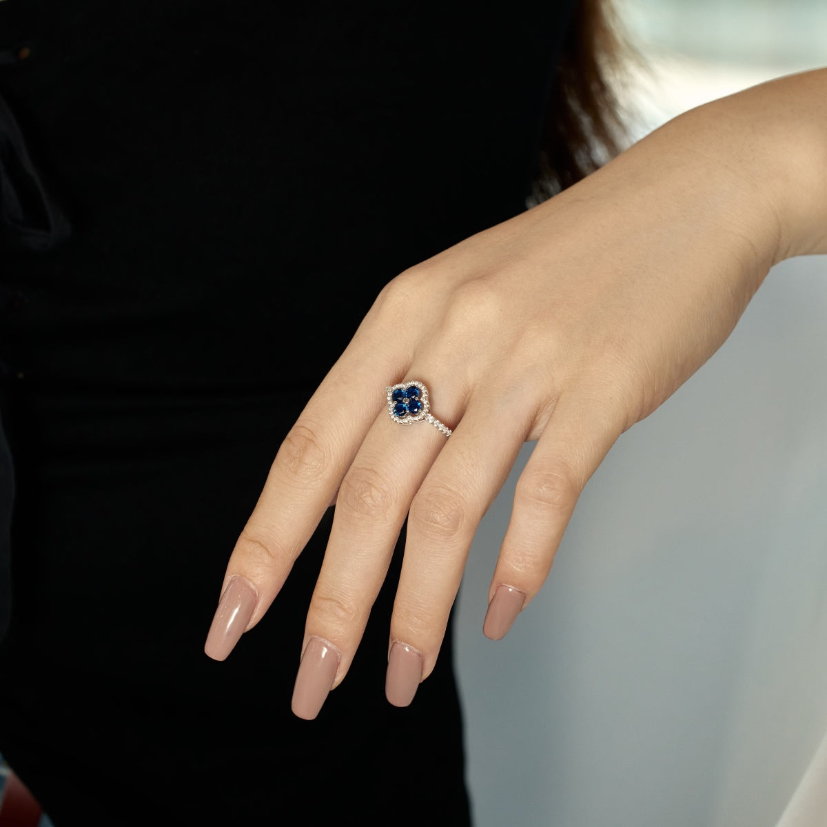 [OAK JURI]Four Leaf Clover Flower Design Ring