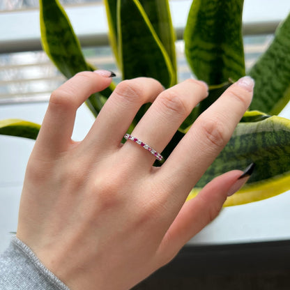 [OAK JURI]Exquisite Colorful Round Cut Tennis Ring