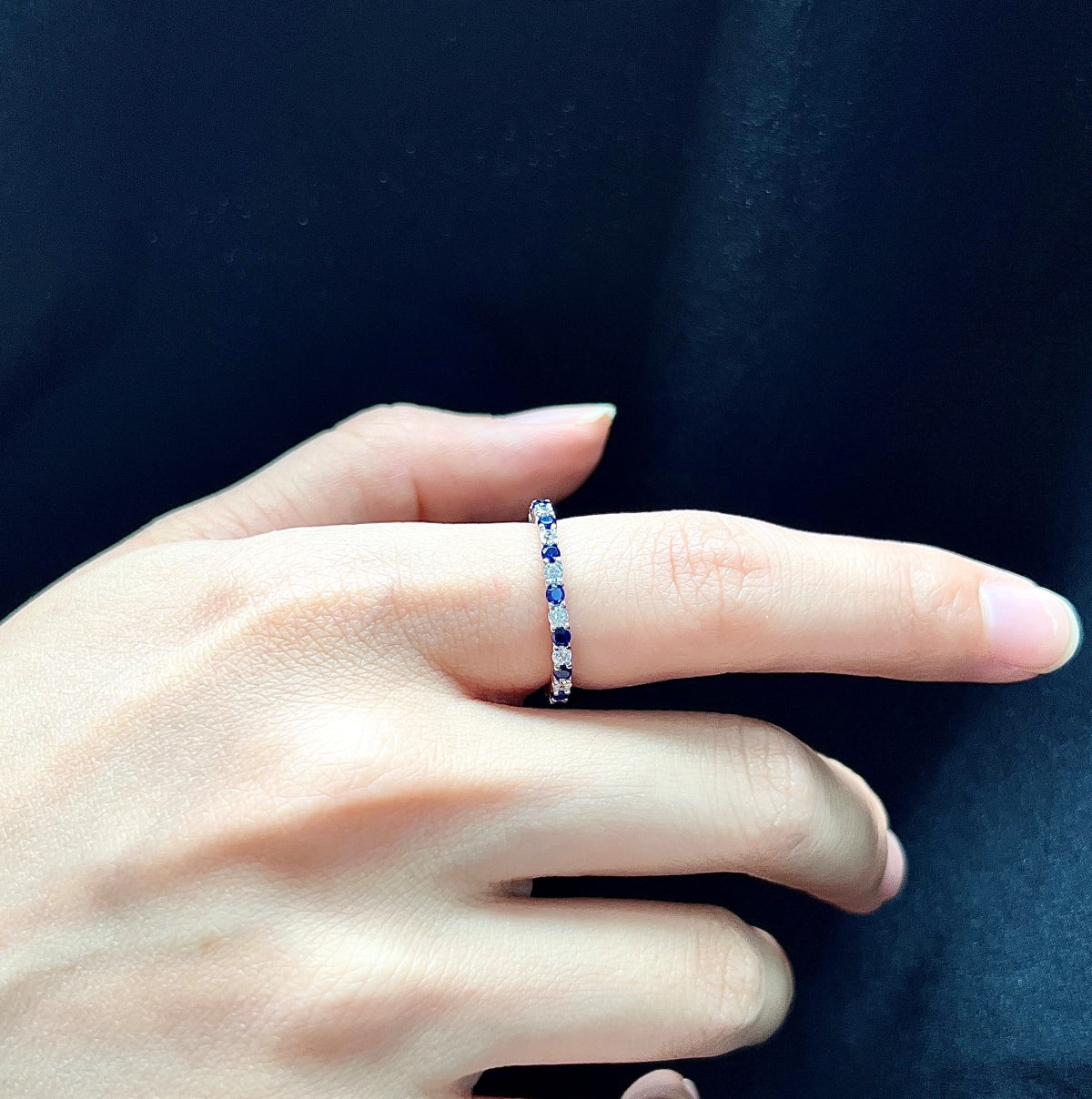 [OAK JURI]Exquisite Colorful Round Cut Tennis Ring