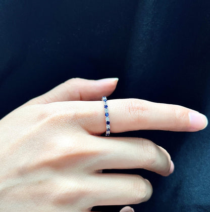 [OAK JURI]Exquisite Colorful Round Cut Tennis Ring