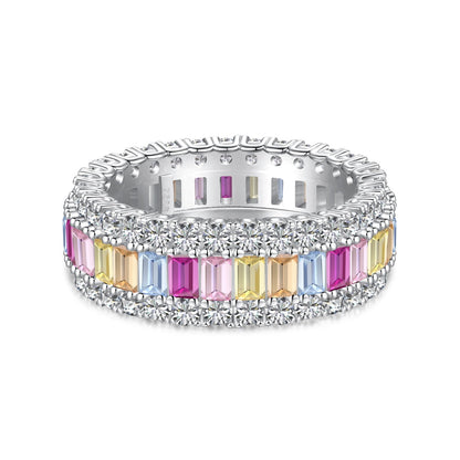 [OAK JURI]Dainty Colorful Radiant Cut Daily Ring