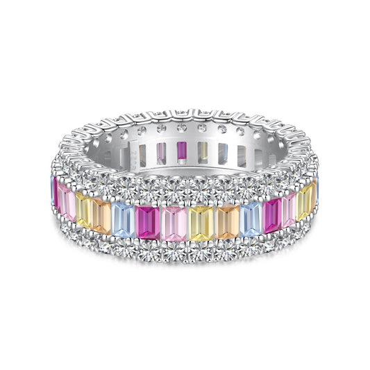 [OAK JURI]Dainty Colorful Radiant Cut Daily Ring