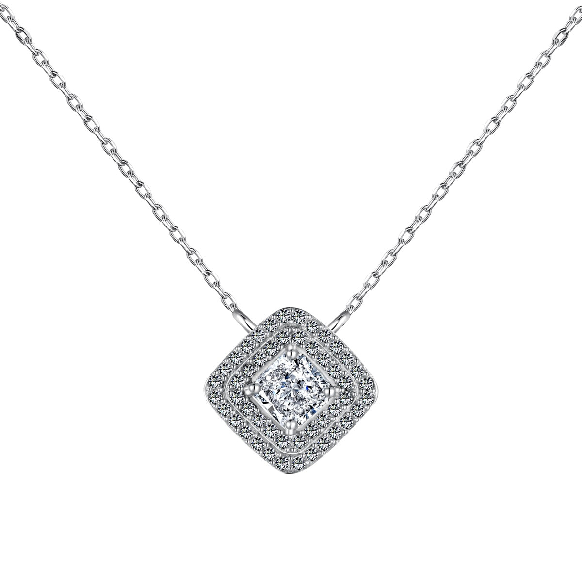 [OAK JURI]Sparkling Asscher Cut Necklace
