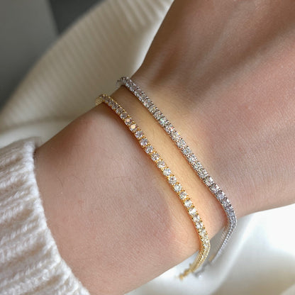 [OAK JURI]Radiant Shinning Princess Cut Tennis Bracelet