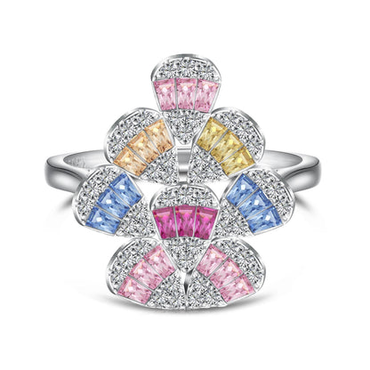 [OAK JURI]Sparkling Colorful Water Drop Shape Daily Ring