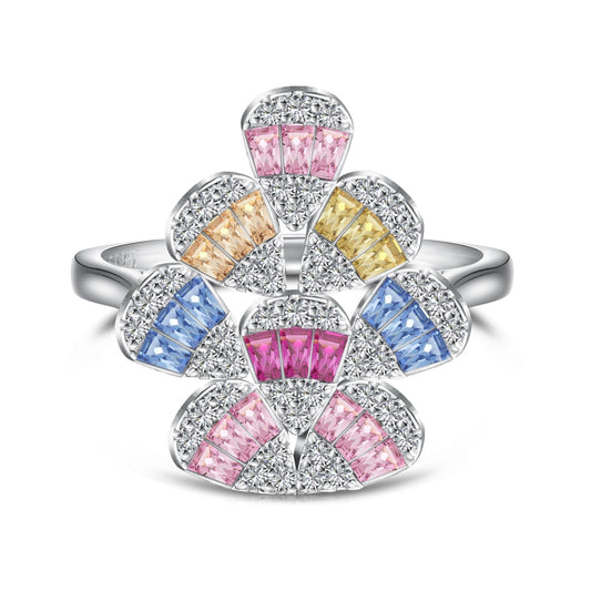[OAK JURI]Sparkling Colorful Water Drop Shape Daily Ring