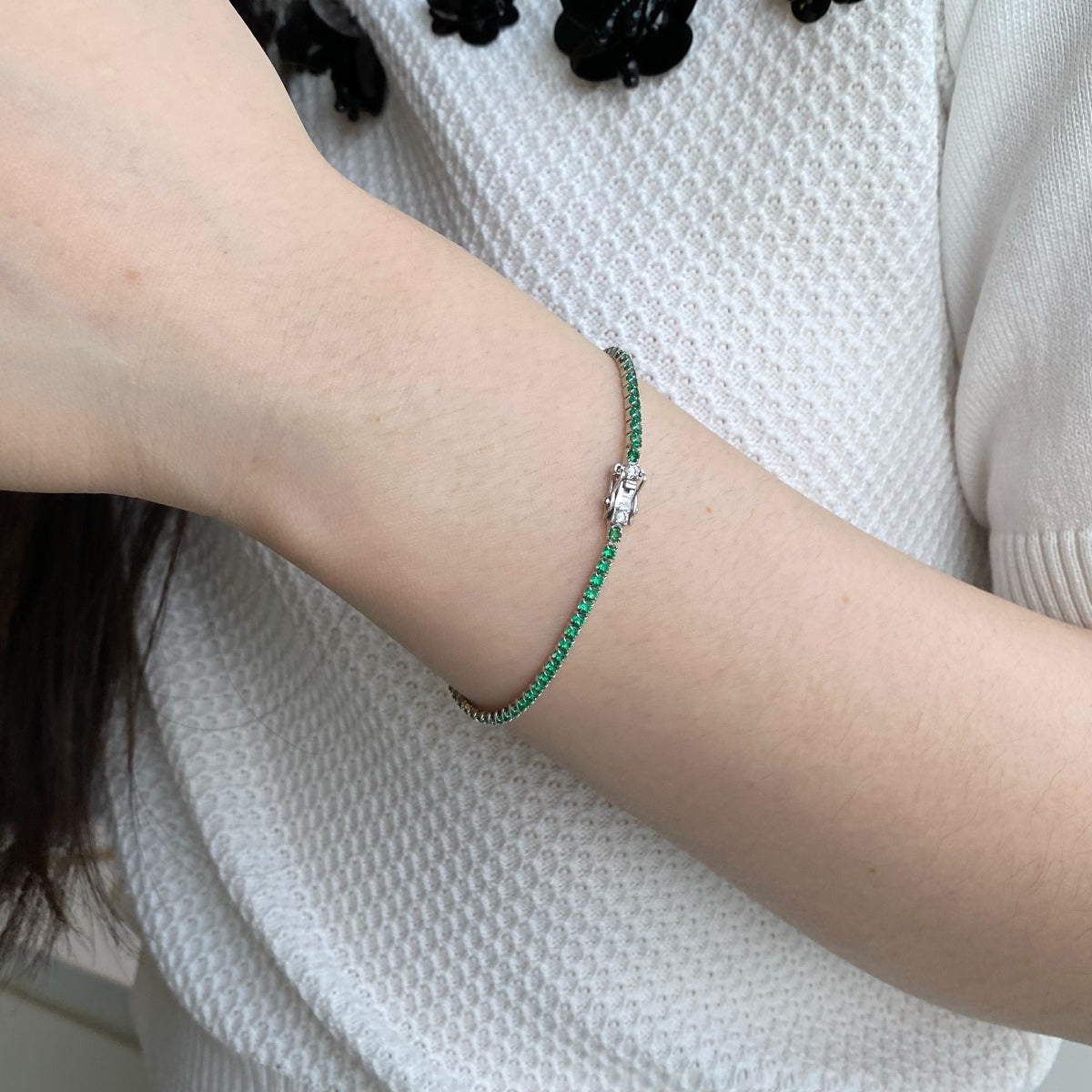 [OAK JURI]Dazzling Colorful Round Cut Daily Bracelet