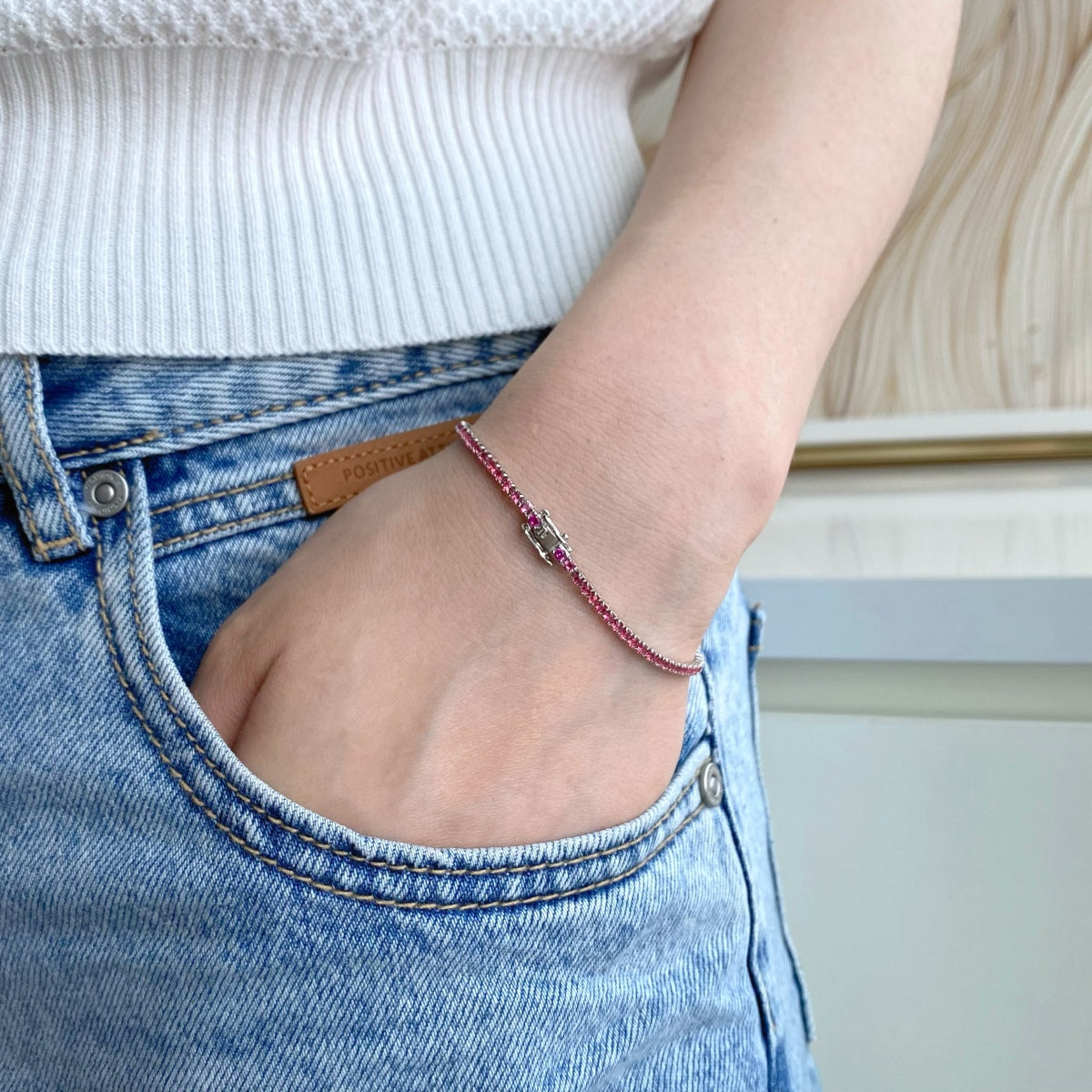 [OAK JURI]Dazzling Colorful Round Cut Daily Bracelet