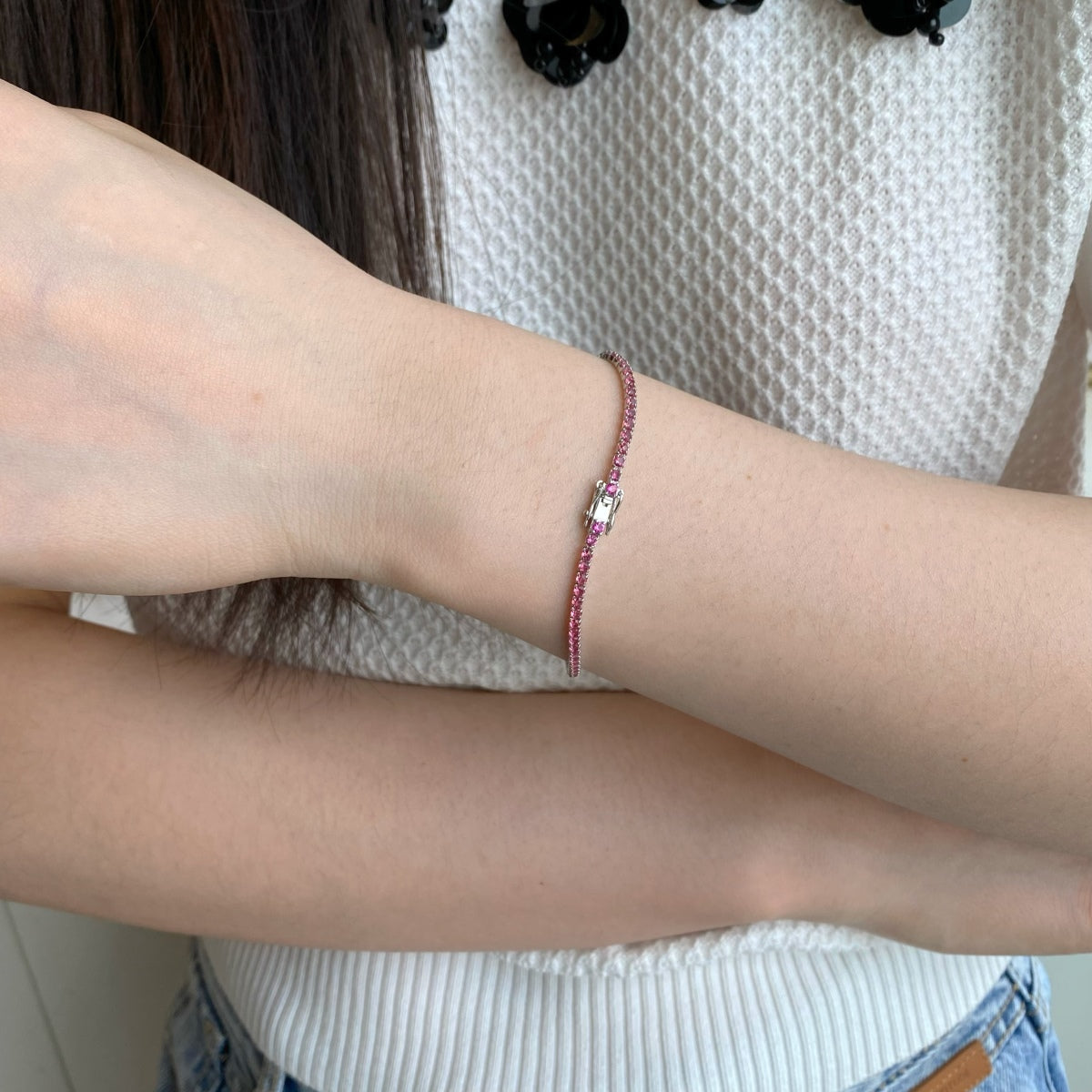 [OAK JURI]Dazzling Colorful Round Cut Daily Bracelet