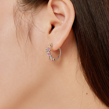 [OAK JURI]Dazzling Colorful Emerald Cut Daily Earrings