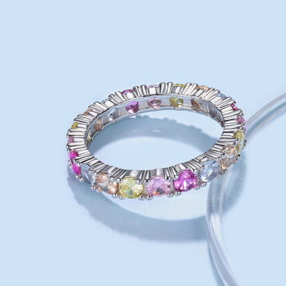 [OAK JURI]Dazzling Lustrous Round Cut Tennis Ring