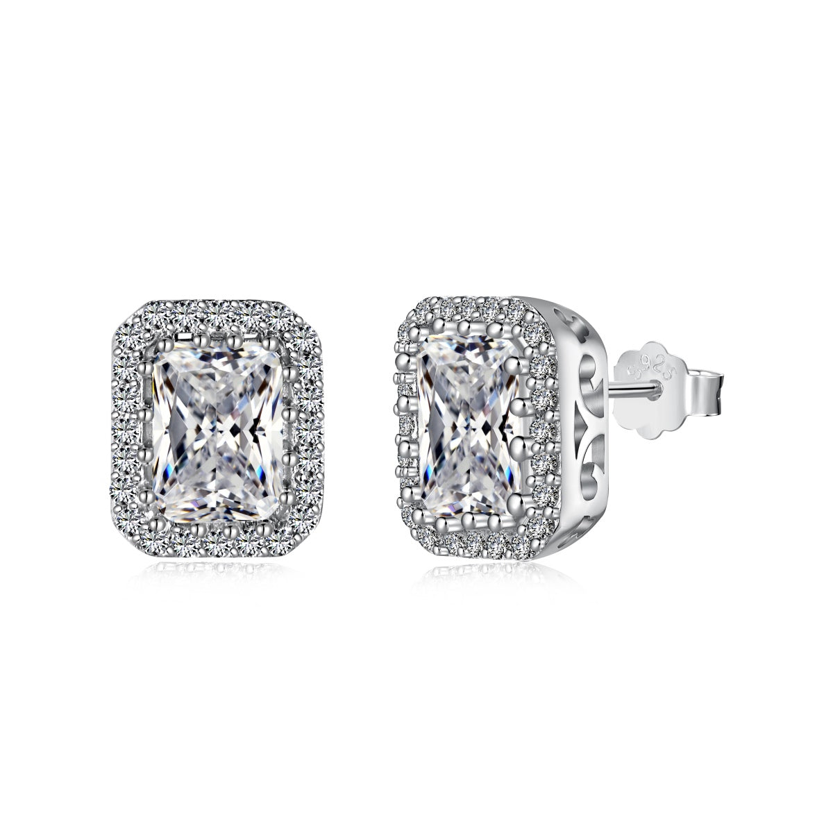 [OAK JURI]1.0 Carat Luxurious Dainty Emerald Cut Daily Earrings