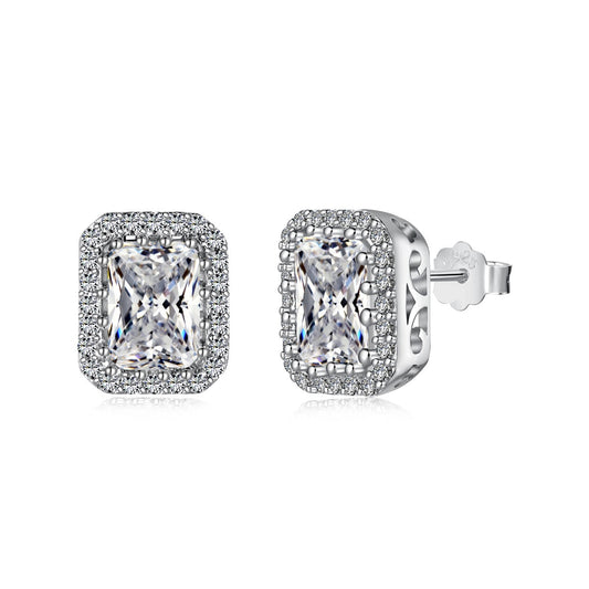 [OAK JURI]1.0 Carat Luxurious Dainty Emerald Cut Daily Earrings