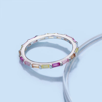 [OAK JURI]Exquisite Multicolored Emerald Cut Daily Ring