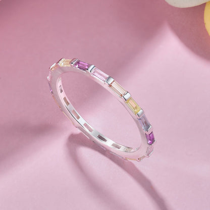 [OAK JURI]Exquisite Multicolored Emerald Cut Daily Ring