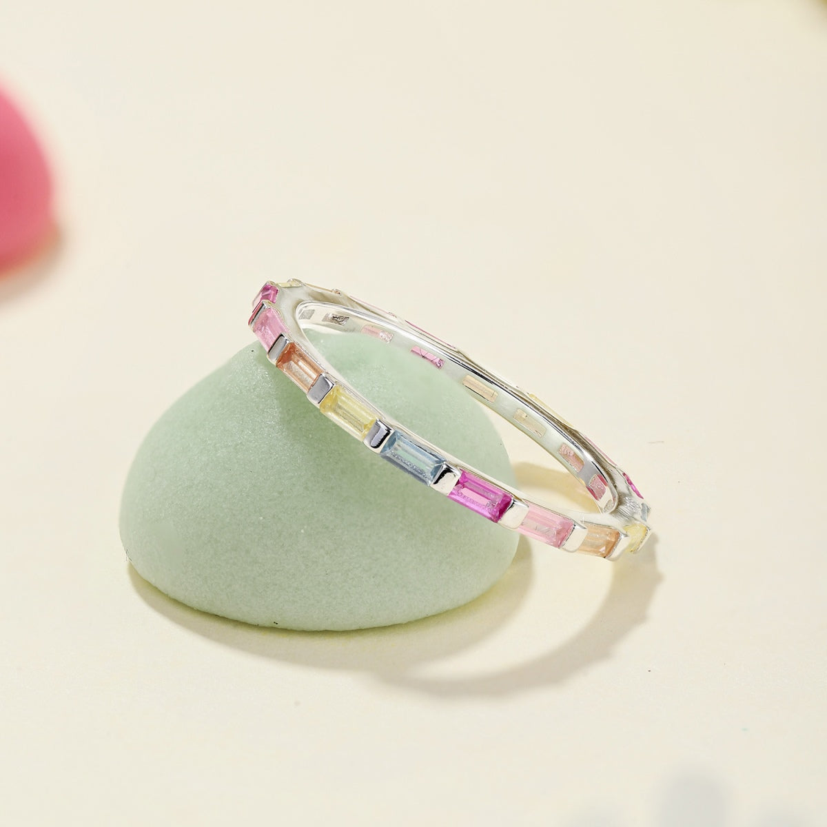 [OAK JURI]Exquisite Multicolored Emerald Cut Daily Ring