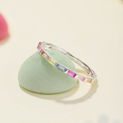 [OAK JURI]Exquisite Multicolored Emerald Cut Daily Ring
