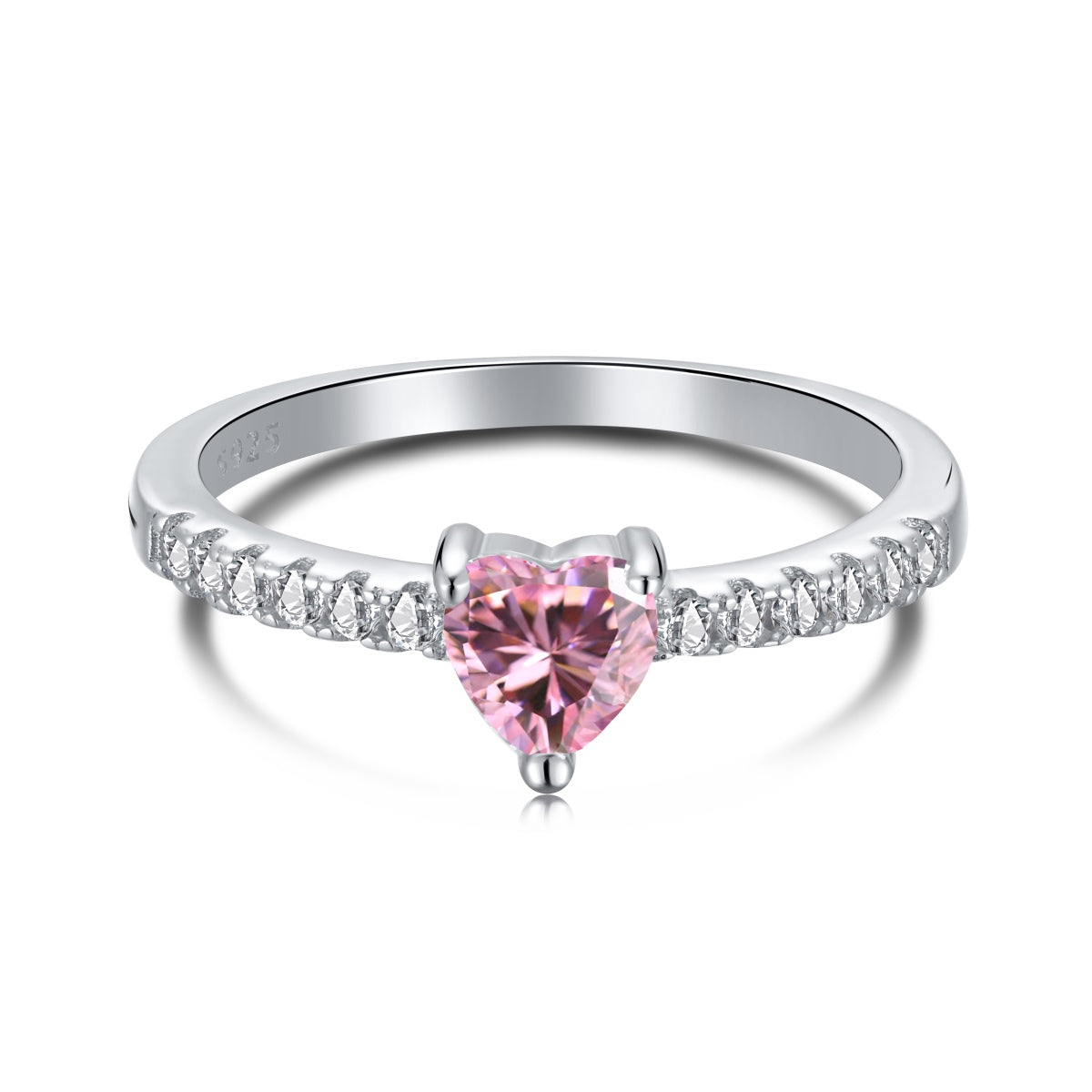 [OAK JURI]0.5 Carat CaratEternity Charming Heart Shape Lover Ring
