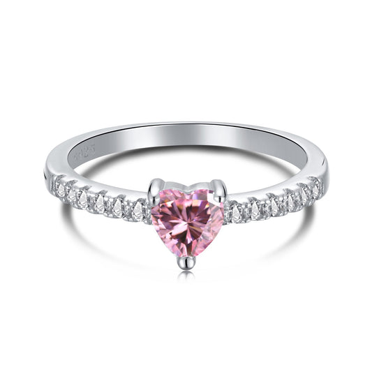 [OAK JURI]0.5 Carat CaratEternity Charming Heart Shape Lover Ring