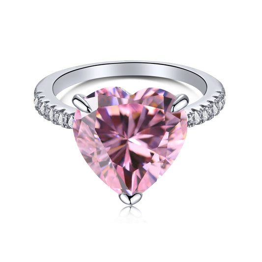 [OAK JURI]6.0 Carat Luxurious Sparkling Romantic Heart Cut Lover Ring