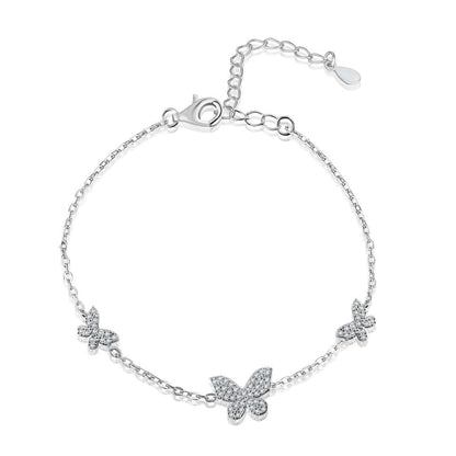 [OAK JURI]Delicate Butterfly Pendant Bracelet