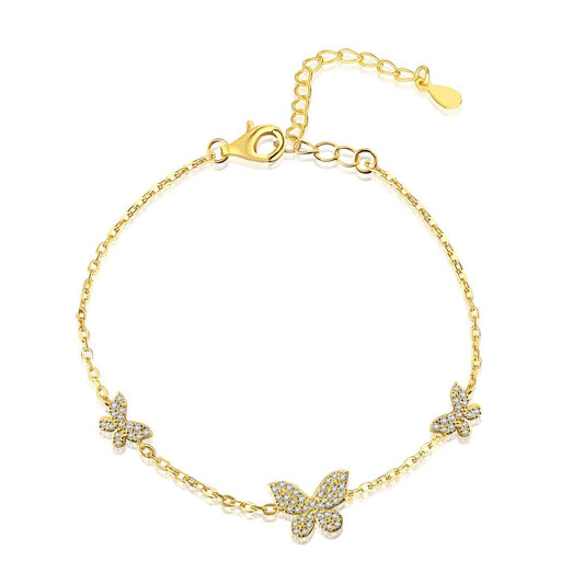 [OAK JURI]Delicate Butterfly Pendant Bracelet