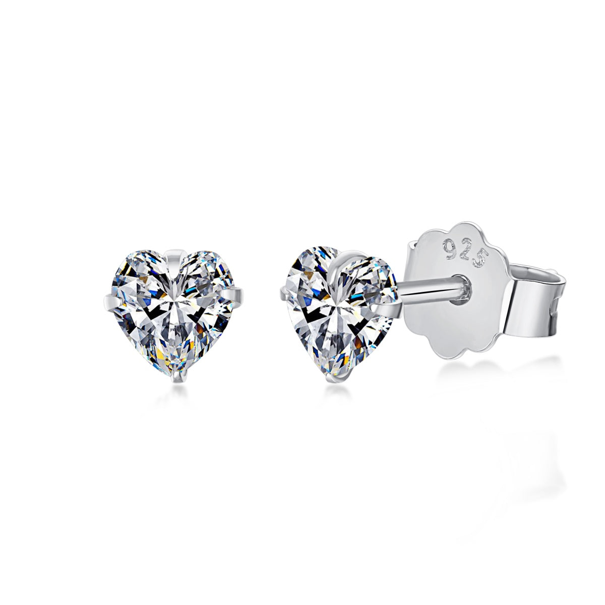 [OAK JURI]Sparkling Heart Shaped Simple Earrings