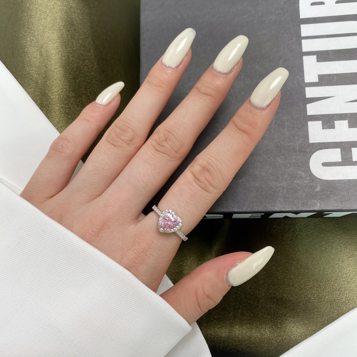 [OAK JURI]Eternity Splashy Romantic Heart Shape Lover Ring