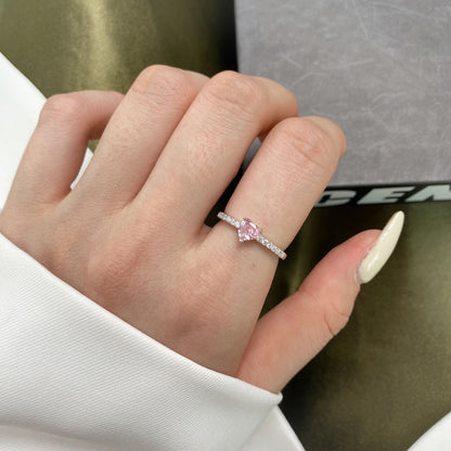 [OAK JURI]0.5 Carat CaratEternity Charming Heart Shape Lover Ring