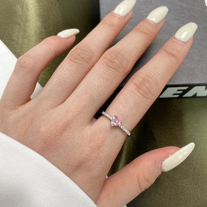 [OAK JURI]0.5 Carat CaratEternity Charming Heart Shape Lover Ring