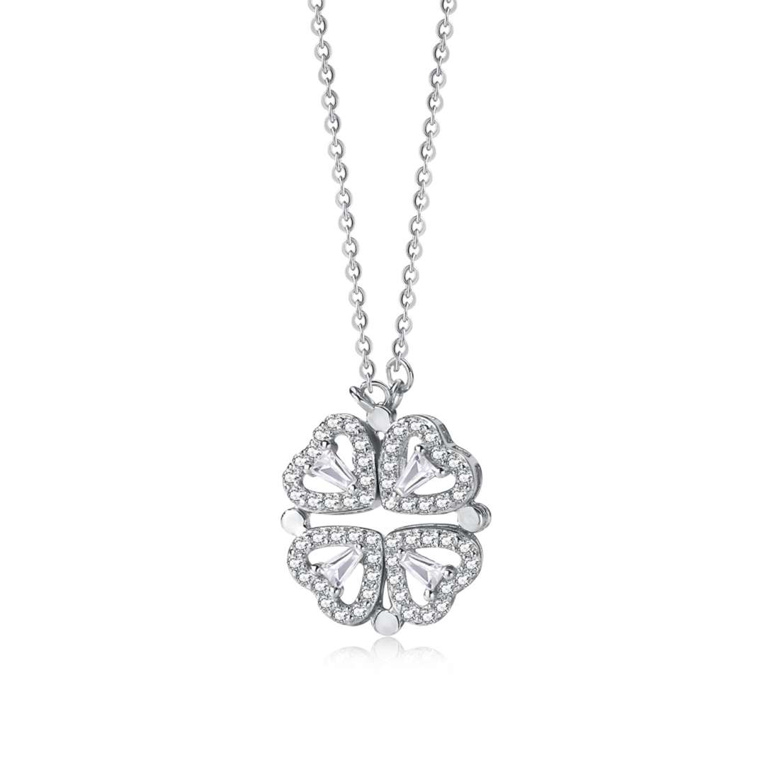 [OAK JURI]Ornate Heart Cut Flower Shape Necklace