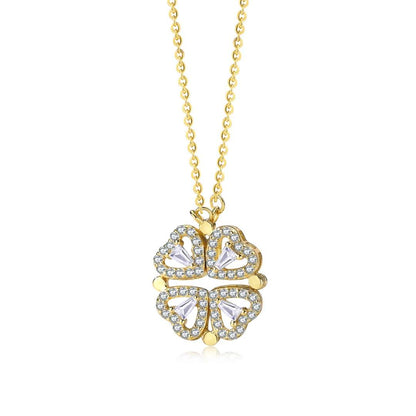 [OAK JURI]Ornate Heart Cut Flower Shape Necklace